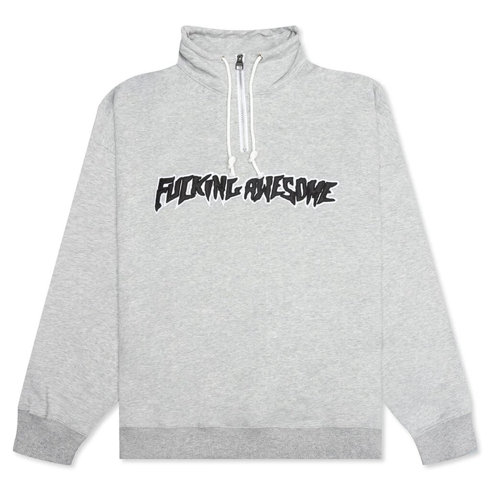 FUCKING AWESOME FA QUARTER ZIP PULLOVER - HEATHER GREY